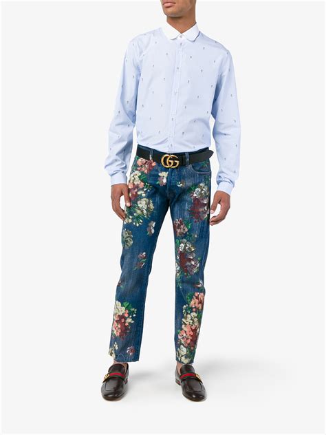 gucci flower jeans men|Gucci jeans men's price.